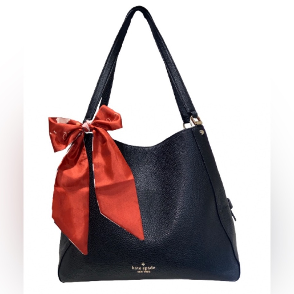 Kate Spade Leila Medium Triple Compartment Shoulder Bag Leather Black
